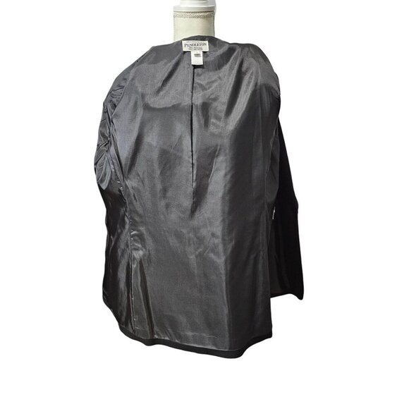 Pendleton Virgin Wool Single Breasted Lined Black Blazer Suit Jacket - Picture 4 of 8